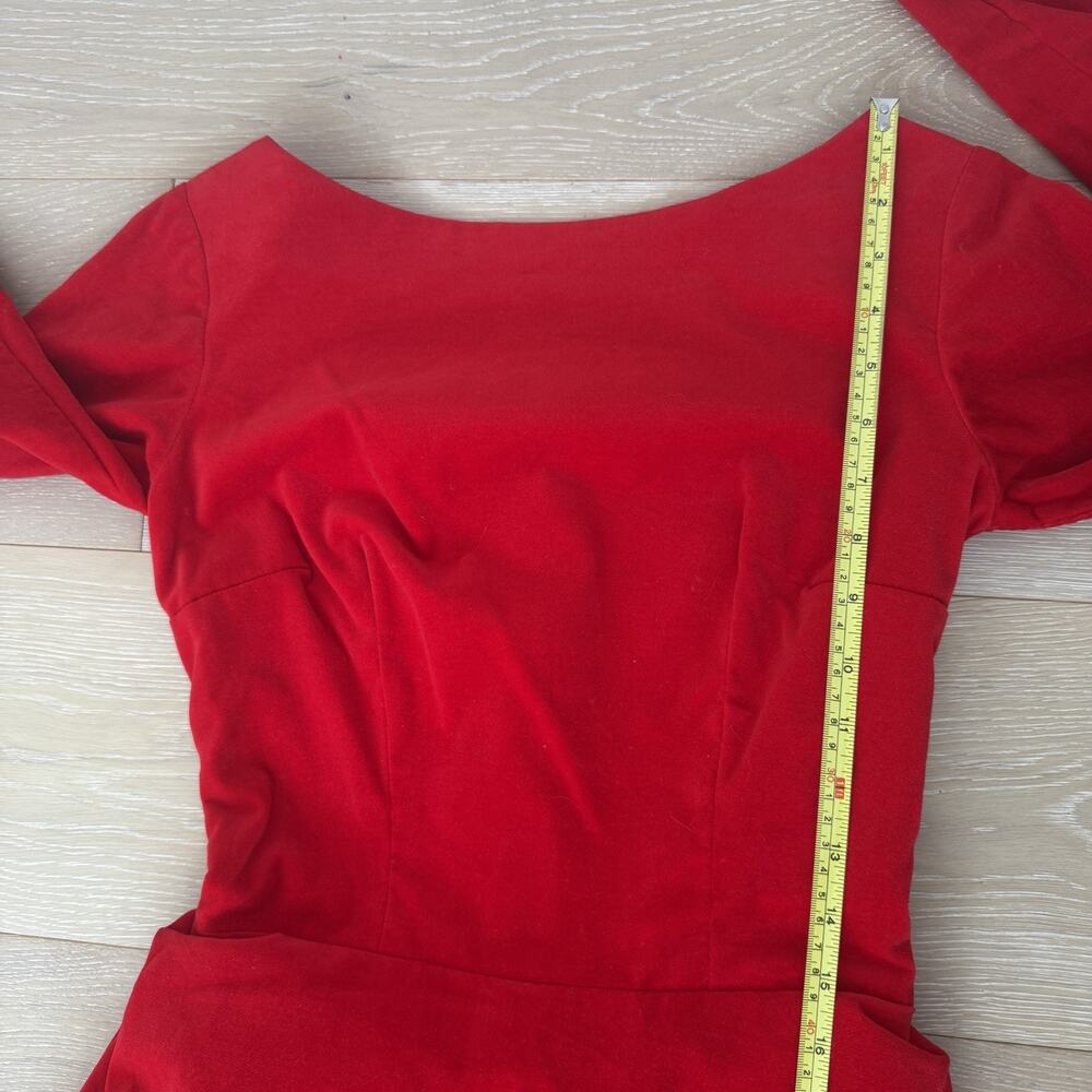 Classic Red Long Sleeve Maxi Dress - Picture 10 of 11